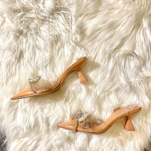 ZARA VINYL POINTED HEELS SANDALS - Picture 10 of 10